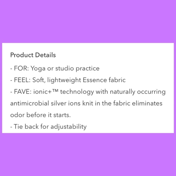 ATHLETA Essence Tie-Back Tank Top M Pretty Grey & Pearl White Tee Shirt NWT’S - Picture 6 of 7